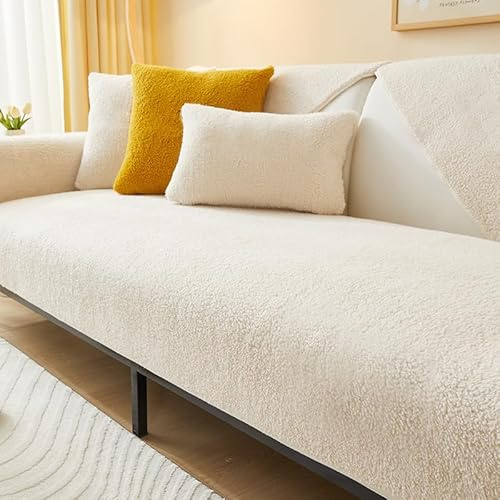 IMSGVIFO Sofabezug Samt 1 2 3 4 Sitzer, Weicher Couchbezug L Form, Anti-rutsch Sofaüberwurf, Cuddly Sofahusse Sofa überzug Ecksofa, Sofaschoner für Hunde