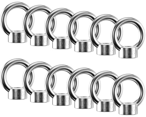 Lectorias 12 Piezas Tuerca de Anillo M6, Accesorios de Elevación, Argollas de Acero, Acero Inoxidable Hardware, Tuercas Anular, Ojales de Elevación para Varios Equipos de Elevación de Ingeniería
