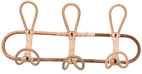 FutureHight Gancio da Parete in Rattan per Vestiti e Cappelli, , , 40 x 20 cm