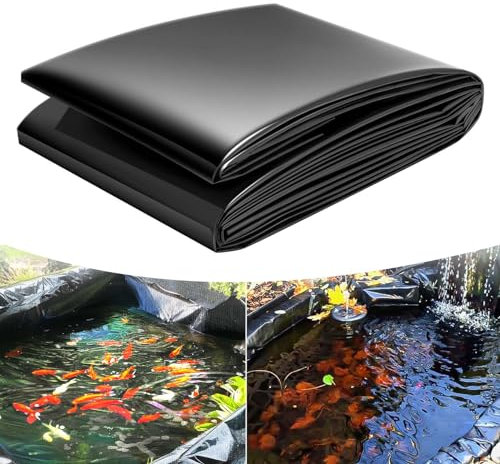 alouweekuky 2x3m Bache Bassin, Bâche Bassin Extérieur 0.2mm Epaisseur, Liner Bassin Jardin pour Bassins D'agrément, Bassin a Poisson, Cascade