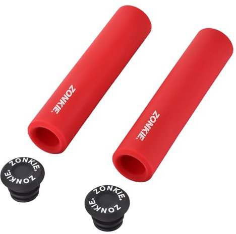 Cykelstyre, handtag, halkfritt gummi, cykelhandtag med lås, cykelhandtag för skoter, Cruiser Urban Bike trehjuling, cykel, stol, mountainbike, BMX (röd, 30 mm)
