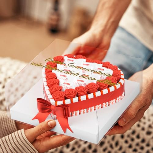 Personalisiertes Schokoladen Geschenk mit Namen und Text | Originelle Geschenkbox mit Schoko-Riegeln und Pralinen | Einzigartige Geschenkidee mit Herz und Rosen | Schokoladen Geschenkset