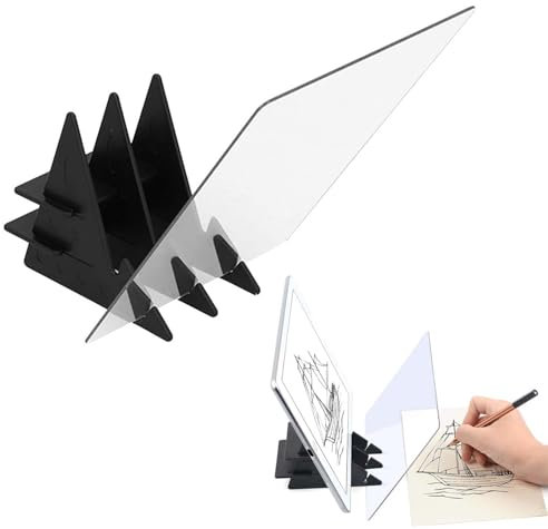 FeiOne Optisches Bild Zeichenbrett Für Handy Tablets, 13,5x20cm Optik Zeichenprojektor, Leichtes Kopierbrett Tragbares Optischer Reflexion Zeichenbrett Skizzierwerkzeug Für Kinder Studenten Künstler