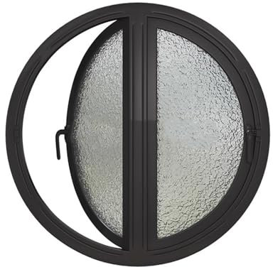 Ventanas de doble panel de vidrio esmerilado templado con asas dobles, agujero redondo de repuesto para una mejor ventilación en hogares, barcos y caravanas