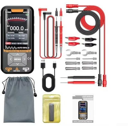 HpLive Osciloscopio digital portátil AOS12 multímetro 2 en 1 5 MHz 48 MSa/s frecuencia de muestreo con pantalla TFT a color de 3,2 pulgadas (AOS12 PRO)