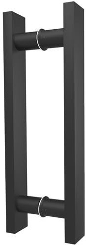 LVYIHAN Tirador de Puerta en Negro Mate para Puerta de Granero 30/60/90/120/150 cm, Tiradores Puertas Correderas y Tiro de Doble Cara, Tirador Largo para Puertas Francesas Puertas Exteriores