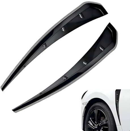 2PCS Car Fender Side Vents, ABS Air Wing Vent Trim Sticker, Fender Decoration Sticker, Styling Auto Air Flow Intake Hole Spoiler Decor Cover, Universal for Most Cars, Trucks, SUVs