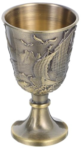 iplusmile Copa de Cáliz Retro de Aleación de Zinc de 30ml con Grabado Intrincado, Diseño Elegante para Decoración del Hogar y Reuniones Familiares