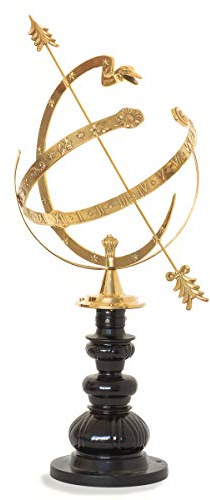 Antikas - Astrologische Sonnenuhr, Parkdeko, Landhaus Gartenuhr aus Messing, Schattenuhr