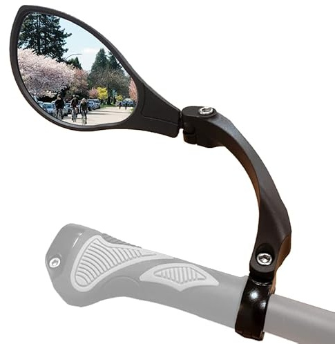 Hafny New Handlebar Bike Mirror, HD Blast-Resistant, Safe Crystal Clear Glass Mirror, Adjustable Rotatable, Rearview Mirror, Bicycle, HF-M902LS-FR01