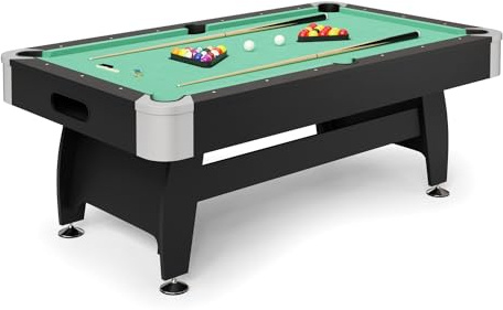 Billard Américain avec Retour de Boules Automatiques et Accessoires, 220 x 123 x 80 cm - Noir et Tapis Vert