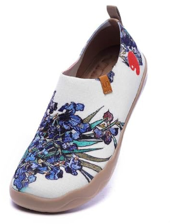 UIN Scarpe Ginnastica Iris Scarpe Espadrillas a Maglia per Donna Casual Slip on Mocassini Sneakers Basse Colorate in Tela Dipinta a Mano, Iris, 38.5EU