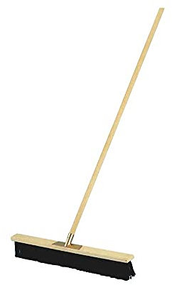 Fofo' - scopa industriale coccio di legno piumata completa di manico in legno spessore mm.28 cm.40