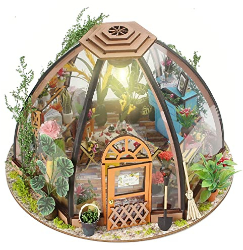 Cuteefun Kit Casa in Miniatura per Adulti da Costruire, Modello di Mini Casa Fai-da-Te con Mobili Copertura e Strumenti, Idea Regali Artigianale Creativi (Casa dei Fiori Stellati)