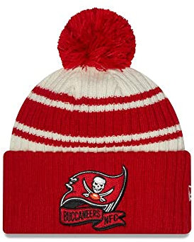 New Era Tampa Bay Buccaneers NFL 2022 Sideline Sport Knit Chrome White Red Beanie - One-Size