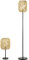 HOMCOM Stehlampe Boho mit Tischleuchte, E27 Sockel, Lampenschirm aus Papierseil Stehleuchte, Tischlampe Standlampe Set für Wohnzimmer, Schlafzimmer, Natur