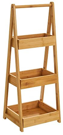 LOLAhome Estantería Escalera de 3 bandejas de bambú Natural de 30x25x78 cm
