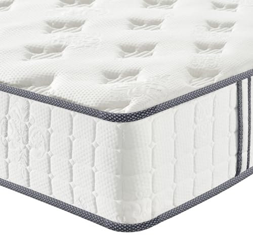 Vesgantti Matratze Komfort 20cm H3 140x200cm Mittelfest Tonnentaschenfederkernmatratze Öko-Tex Zertifiziert Orthopädische 7 Zonen Memoryfoam Taschenfederkernmatratzen