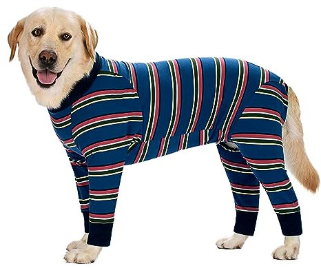 Axcimond Hundebody Nach Op Hunde Einteiler Hundebody Kastration Hündin/Rüde Op Body Hund Erholungsanzug für Hunde Nach der Operation Langärmliger Wundschutzanzüge Alternativ zu Halskrausen für Hunde