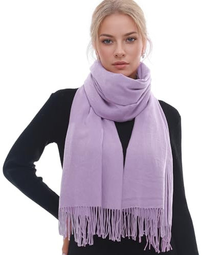 RIIQIICHY Schal Damen Winter Kuschelig – Schals für Damen, Winterschal Lila mit Fransen, Stola für Abendkleid & Festliche Anlässe