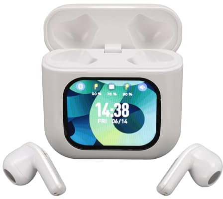 Auriculares Bluetooth, Auriculares Intrauditivos con Cancelación de Ruido, Inalámbricos con Estuche de Carga, Auriculares Estéreo HiFi, Auriculares Deportivos (White)
