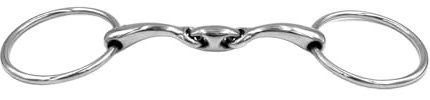 Equine Smile ES0122 Gebiss ErgoBit Wassertrense Doppelt Gebrochen anatomisch geformtes maulfreundliches aus Edelstahl Ringdurchmesser 65 mm / 14 mm (14.5 cm)
