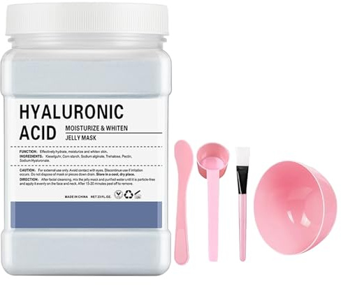 Máscara Facial De Polvo Con ácido Hialurónico, Hidratante Y Reafirmante, Máscara Gel Peel-Off Profesional Para Todo Tipo De Piel, 650g, Ideal Para Uso En Spa O En Casa, Incluye Espátula De Aplicación