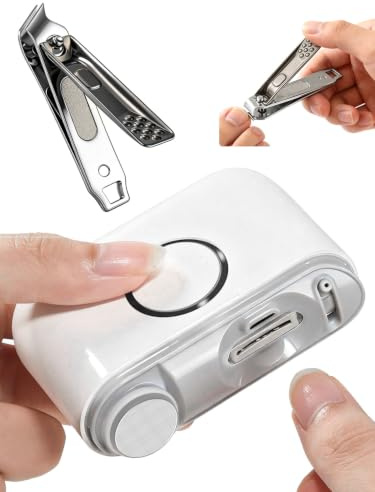 Coupe-ongles électrique 3 en 1 pour bébé avec deux lames | Coupe-ongles électrique pour personnes âgées, adultes, enfants, coupe-ongles automatique, 3 vitesses avec polisseuse