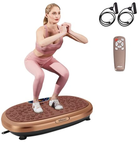 EILISON fitmax km-818 3D Placa de vibración máquinas de Ejercicios - Entrenamiento Vibraciones de Cuerpo Entero Plataforma Fitness w / Bandas Loop - Inicio aparatos de Ejercicios para Bajar de Peso