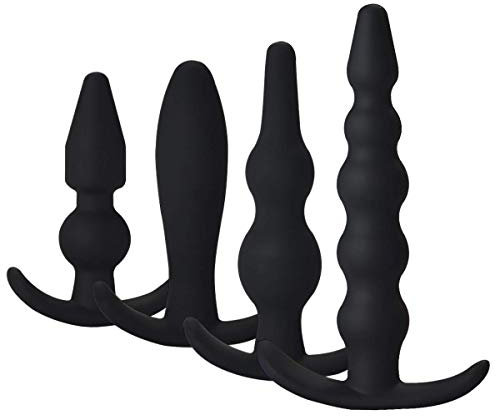 YMTECH 4x Plug Anali in Silicone per Giocattolo Erotico Liscio e Flessibile, Butt Plug per donne e uomini, per coppie sonda anale, plug anale, palline anali, giocattoli del sesso, erotici