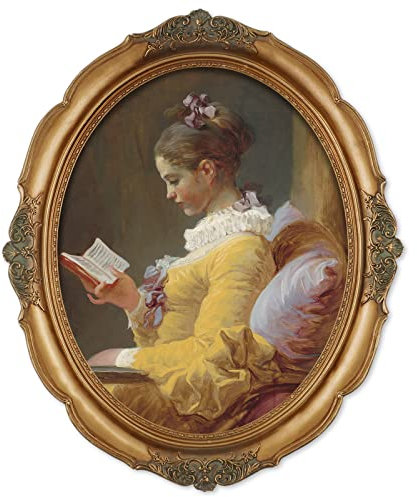 11x14 Inch Frame Baroque Oval Frame 28 x 36 cm Vintage Picture Frames Fit Picture 11 by 14 Inch in Gold for Gallery Wall Display