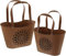 Dekoleidenschaft 2X Metalldeko Tasche in Rost-Optik, Übertopf, Windlicht, Dekokorb aus Metall, Pflanztopf, Blumentopf, Tischdekoration für Draußen, Outdoor Metalldekoration, Garten-Deko