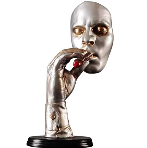 Statue Sculpture Appreciation Sculptures Statues Ornaments Figurine Collectible Figurines Figurine Animal Statue Ornaments Retro Meditators Abstract Sculpture Man Smoking Cigar Creative Face Statue