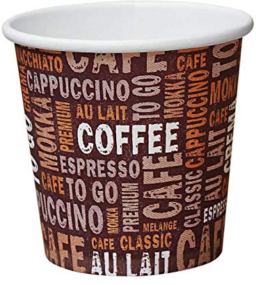 Gastro-Bedarf-Gutheil 50 Premium Qualität Kaffeebecher Pappe 100ml / 8oz Pappbecher Einwegbecher EINWEG Coffee to go 0,1 L Top Becher Espressobecher Mocca Tschai Tee