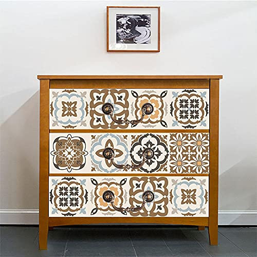 Stick on Tiles Duck Egg Blue Camel Tile Stickers PVC Self Adhesive Wall Tiles Heat Resistant Tile Stickers for Kitchen Bathroom Waterproof Peel and Stick Floor Tiles Tile Paint 30x30cm