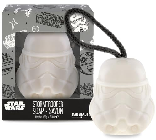 Star Wars Stormtrooper Soap Bar with Rope | Mad Beauty | White, Galactic Empire - Fun Skincare Gift for Men