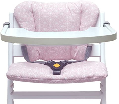 Blausberg Baby - Timba Sitzkissen Set BESCHICHTET für Safety 1st Hochstuhl - Happy Star Rosa