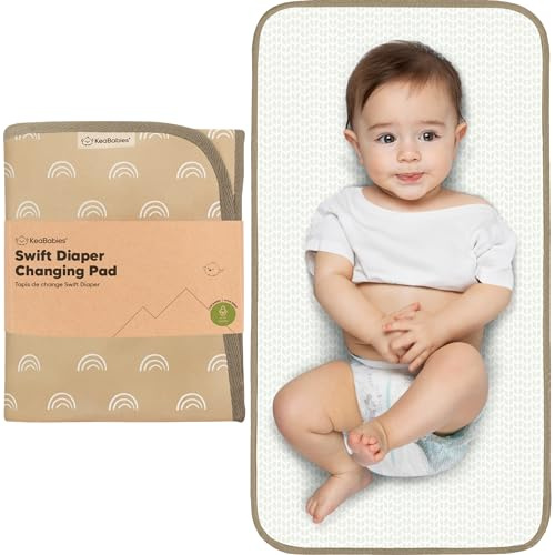 Portable Coussin À Langer - Étanche Pliable Bébé Matelas À Langer - Tapis À Langer De Voyage - Léger, Petit Léger Matelas À Langer Pour Bébé - Changeur De Bébé - Lavable En Machine (Rainbow)