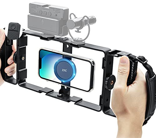 JJC - Set di telecomandi magnetici per smartphone con telecomando wireless per iPhone 17 16 15 14 13 12 11 Pro Max Huawei Samsung Google Phone Stabilizzatore video gabbia per riprese