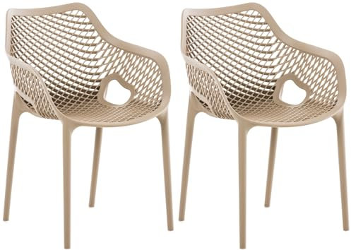 CLP XL-Bistrostühle Air I Stapelstühle Air Aus Kunststoff Mit 44 cm Sitzhöhe I Outdoor-Stühle Mit Wabenmuster, Farbe:Schlamm