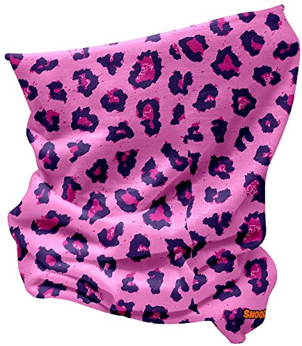 Kids Animal Pattern Multifunctional Snood Scarf Headwear (Pink Leopard, One Size)