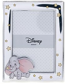 VALENTI & CO. – Disney Baby – Dumbo – Marco de fotos de plata para niños, regalo bautizo, nacimiento o cumpleaños (9 x 13 cm)