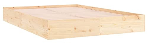 vidaXL Estructura de Cama Matrimonial Somier Dormitorio Base Habitación Muebles Mobiliario Hogar Cuarto Descanso Madera Maciza 200x200 cm