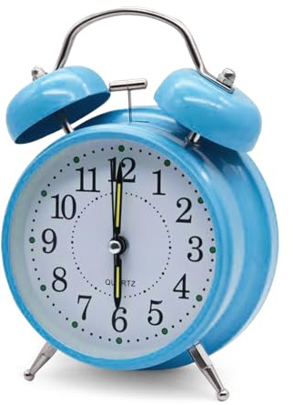 OLIREXD Sveglia a doppia campana da 10,2 cm con retroilluminazione, vecchio stile, doppia campana forte sveglia per dormire pesante, sveglia per bambini per camera da letto, comodino, ufficio, scuola
