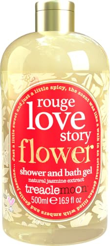Treaclemoon Rouge Love Story Shower & Bath Gel 500ml - with Natural Jasmine Fragrance – Luxurious and Fragrant Cleanser for a Romantic Bath Experience