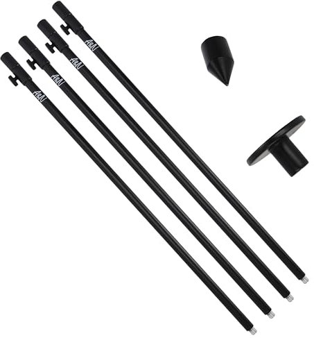 4 Stück Rutenhalter Bankstick Alu mit Steghalter 75-120cm