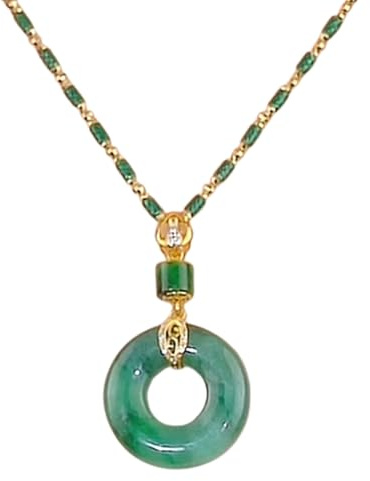 PNZLZIA Hebilla de oración de la paz de jade hetiano, collar colgante de jade de moda, colgante de cadena de suéter para ropa, collar colgante, colgante de ropa versátil (1pc)