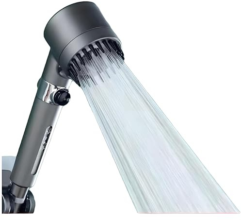 Soffione doccia 4 in 1 con tecnologia a pressione turbocompressa, ad alta pressione, filtrazione, nebulizzazione, modalità di massaggio per bagno, doccia portatile con infusione d'aria, ultra