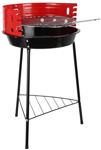 Grill halboffen mit Windschutz - Standgrill für Holzkohle Kohlegrill 33x55cm