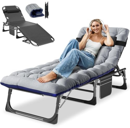 Obqer Chaise Longue Jardin Exterieur Pliable 200 kg, Bain de Soleil
